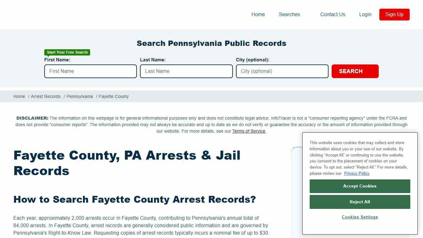 Fayette County, PA Arrests & Jail Records
